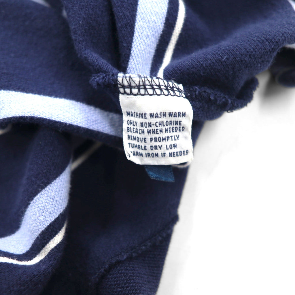 Polo by Ralph Lauren 90s Striped Polo Shirt, Size 2XL, Navy Blue Cotton, Pique with Small Pony Embroidery