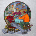 JERZEES Made in USA 90's ARTWEAR Print Sweatshirt 2X Gray Cotton Brushed Back Big Size