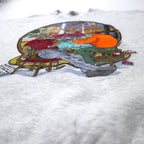 JERZEES Made in USA 90's ARTWEAR Print Sweatshirt 2X Gray Cotton Brushed Back Big Size