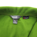 Eddie Bauer Half-Zip Fleece Jacket L Green Polyester POLARTEC One Point Logo Embroidery