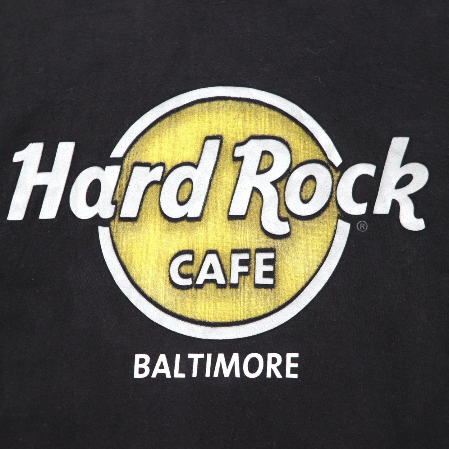 Hard Rock CAFE Logo Print T-Shirt L Black Cotton BALTIMORE Made in Mexico