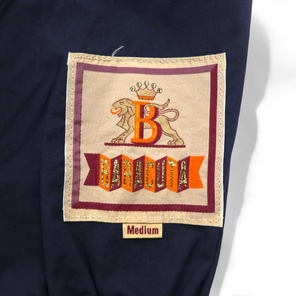 BARACUTA G9 Harrington Jacket, Detachable Hood, Swing Top, Medium, Navy