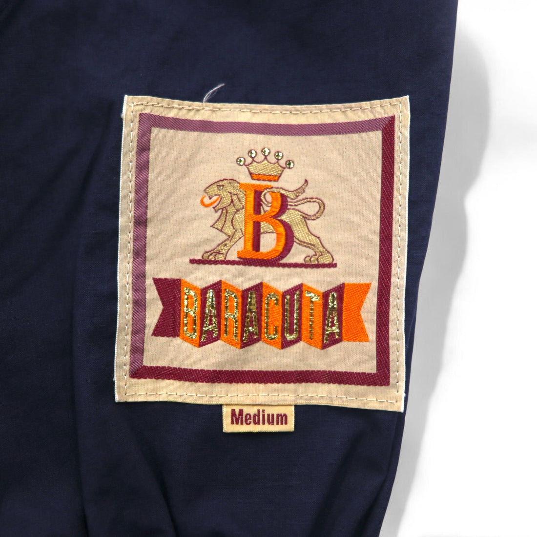 BARACUTA G9 Harrington Jacket, Detachable Hood, Swing Top, Medium, Navy