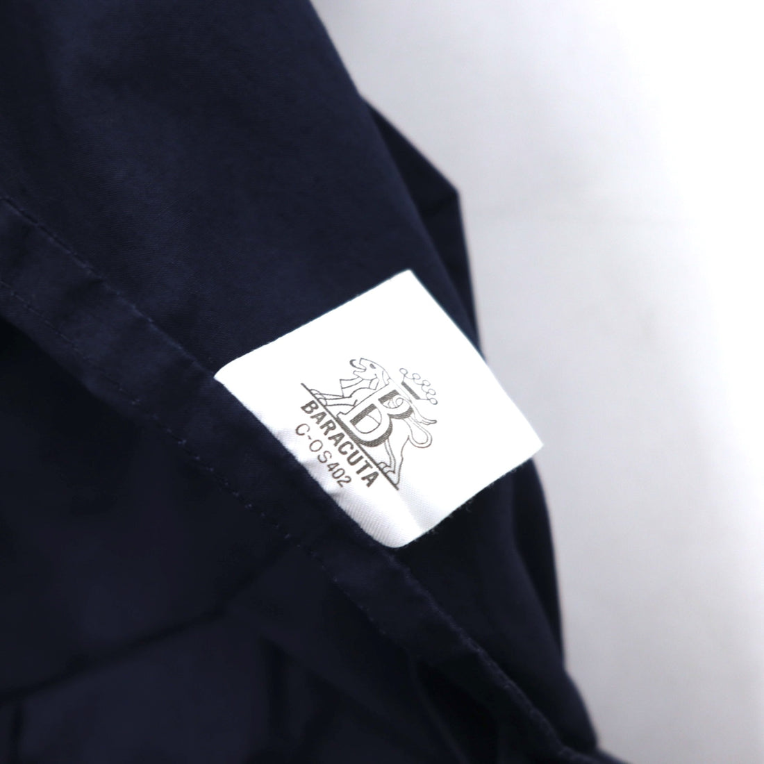 BARACUTA G9 Harrington Jacket, Detachable Hood, Swing Top, Medium, Navy