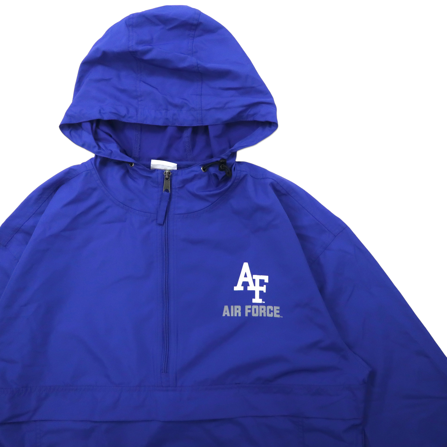 Champion ビッグサイズ アノラックパーカー L ブルー ポリエステル AIR FORCE プリント