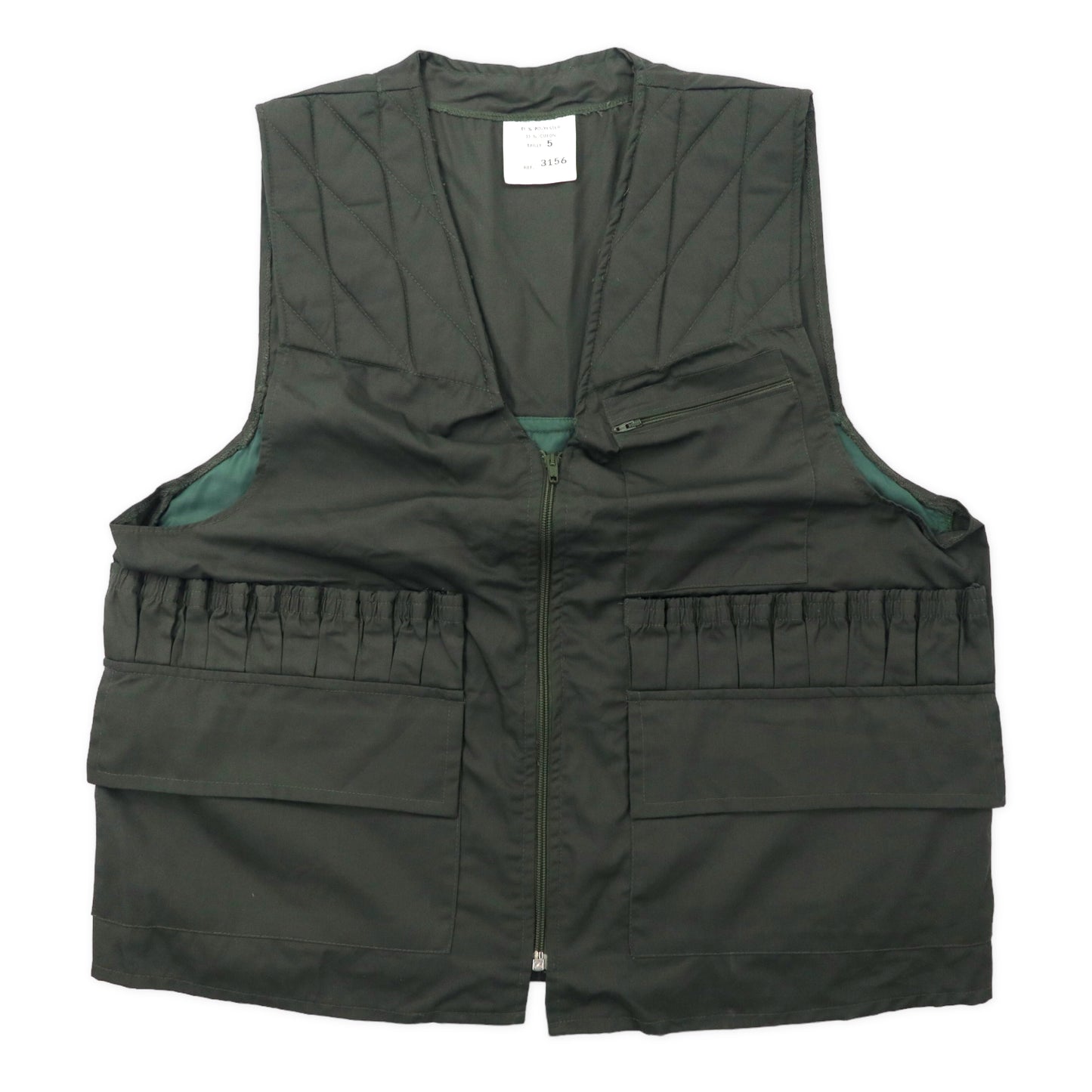 Vintage French Hunting Vest フレンチ ハンティングベスト 5 カーキ ポリエステル コットン LAMPOジップ