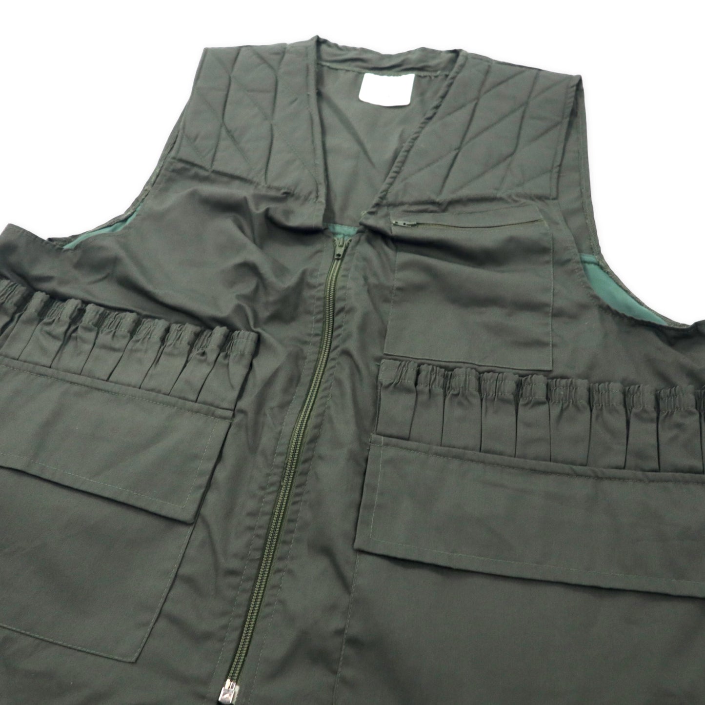 Vintage French Hunting Vest フレンチ ハンティングベスト 5 カーキ ポリエステル コットン LAMPOジップ