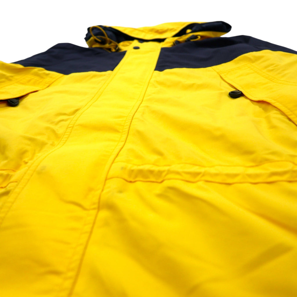 Eddie Bauer EBTEK 90年代 ゴアテックス セーリングジャケット マウンテンパーカー XXL イエロー ナイロン ドローコード フード着脱式