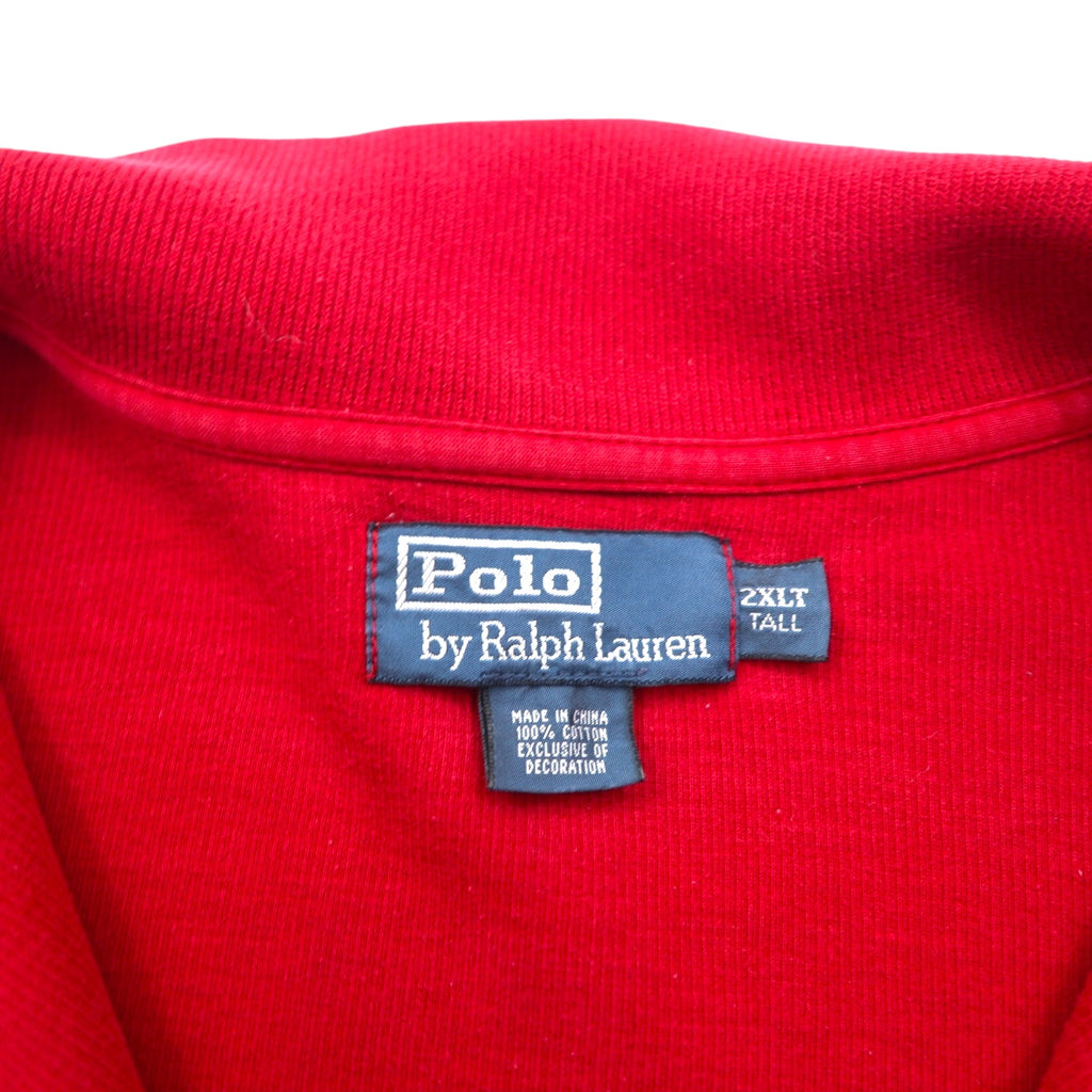Polo Ralph Lauren 90s Half-Zip Sweatshirt, Size 2XL, Red, Small Pony Embroidery