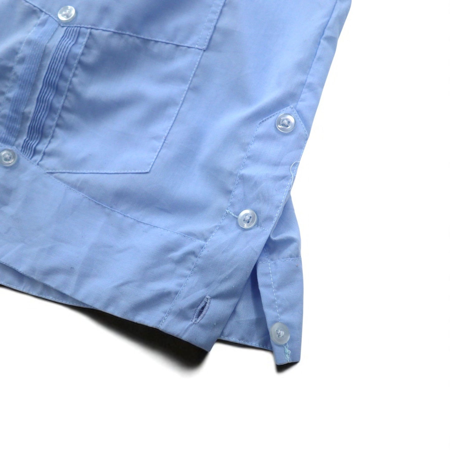 J.R.PALACIOS 80年代 オープンカラー キューバシャツ 開襟 ボックスシャツ 2XL ブルー ポリエステル コットン