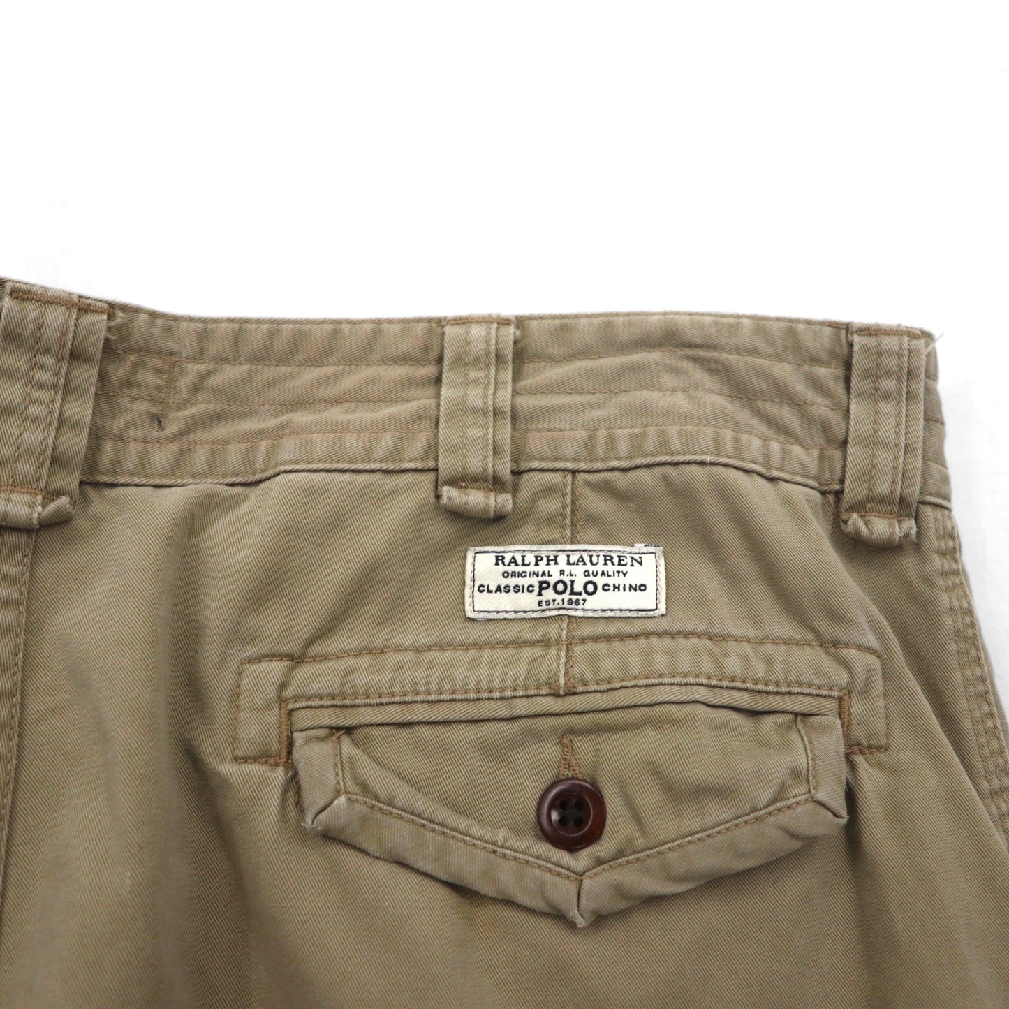 Polo by Ralph Lauren 90年代 ポロチノ バギー ショート カーゴパンツ ハーフパンツ XL ベージュ コットン 膝下丈