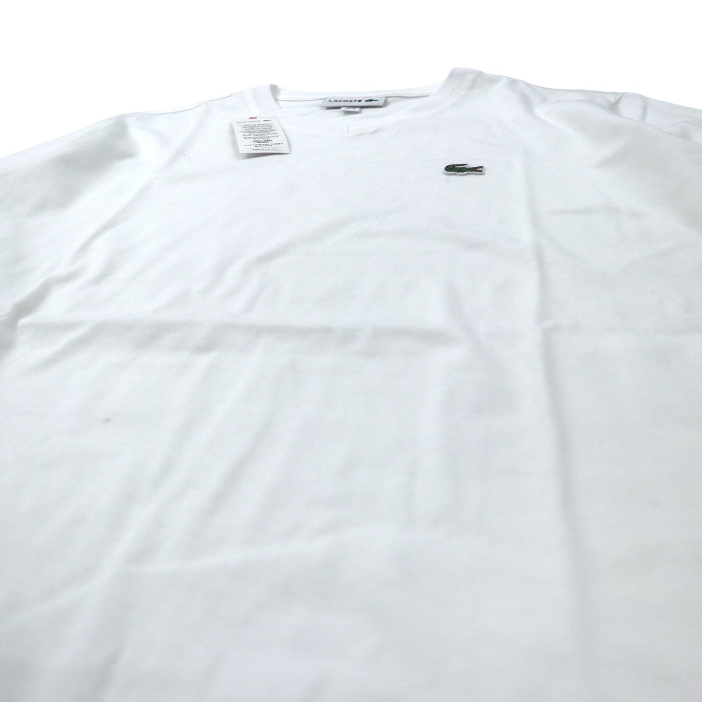 LACOSTE Vネック ボディーサイズ ピグメント Tシャツ XS ホワイト コットン TH165EL 日本製 未使用品