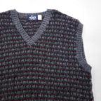Woolrich 80年代 イギリス製 Vネック ワイド ニット ベスト XL グレー ウール