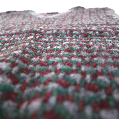 Woolrich 1980s British-made V-neck wide knit vest, size XL, grey wool