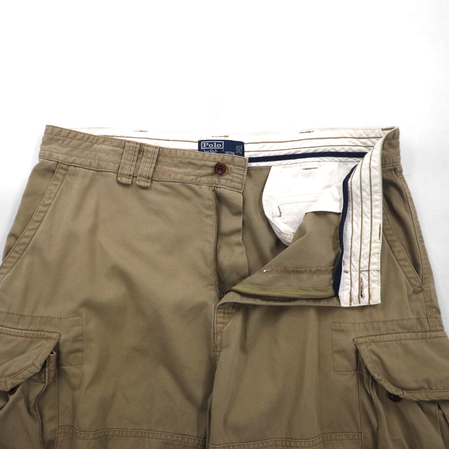 Polo by Ralph Lauren 90年代 ポロチノ バギー ショート カーゴパンツ ハーフパンツ XL ベージュ コットン 膝下丈
