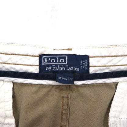 Polo by Ralph Lauren 90年代 ポロチノ バギー ショート カーゴパンツ ハーフパンツ XL ベージュ コットン 膝下丈