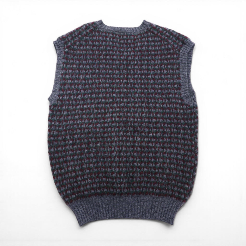Woolrich 80年代 イギリス製 Vネック ワイド ニット ベスト XL グレー ウール