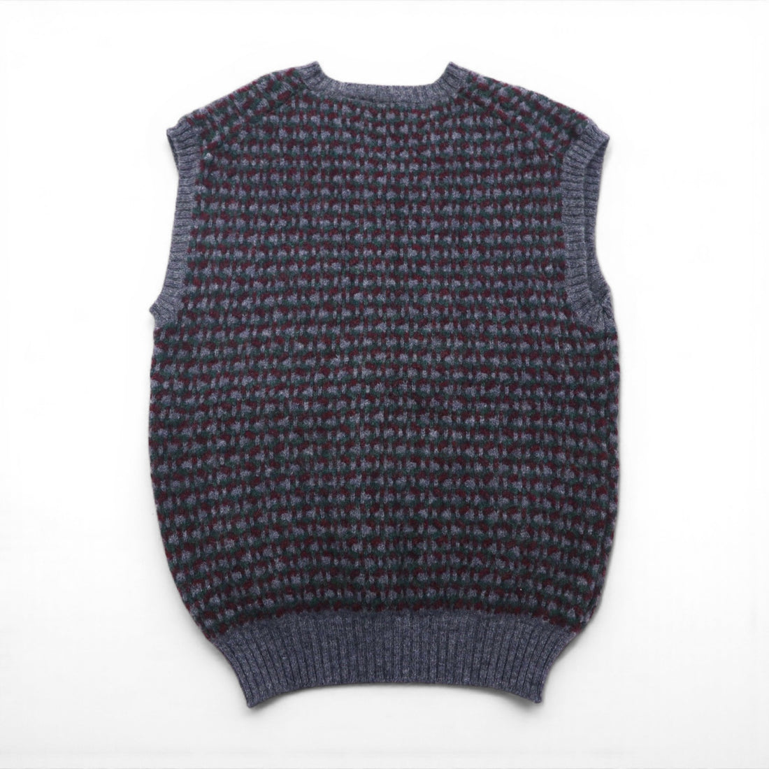 Woolrich 80年代 イギリス製 Vネック ワイド ニット ベスト XL グレー ウール
