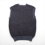 Woolrich 80年代 イギリス製 Vネック ワイド ニット ベスト XL グレー ウール