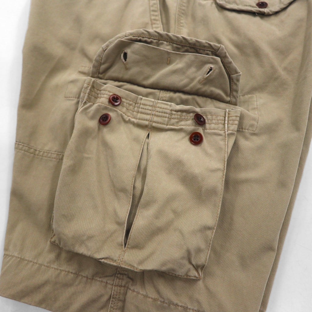 Polo by Ralph Lauren 90s Polo Chino Baggy Short Cargo Pants, Size XL, Beige Cotton, Below the Knee