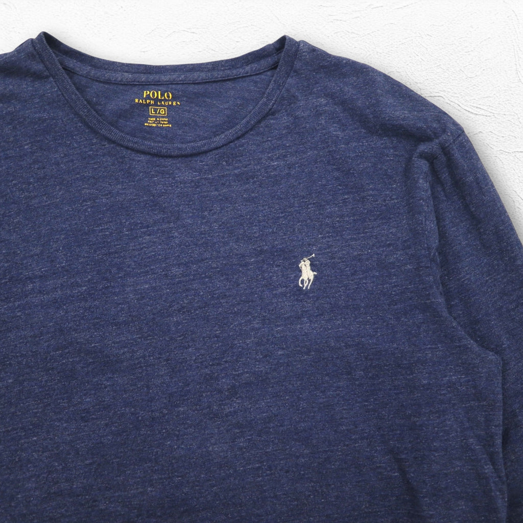 POLO RALPH LAUREN Long Sleeve T-shirt Long TL Navy Cotton Small Pony Embroidery