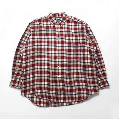 Ralph Lauren 90s Button-Down Flannel Shirt, Size XL, Red, Blaire Check, Small Pony Embroidery