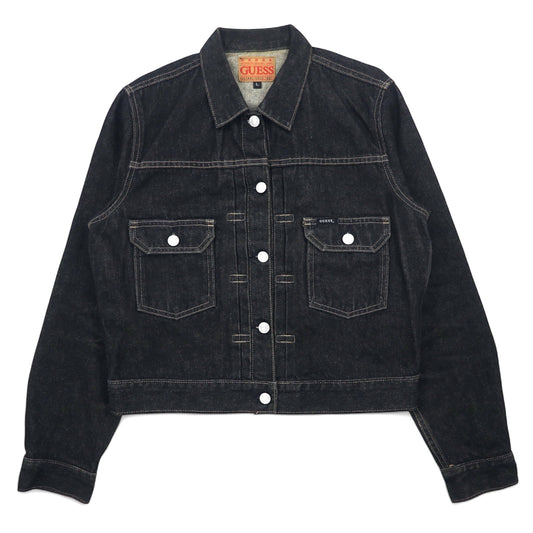 日本然リトテ-古着オンライン-GUESS USA製 90年代 デニムジャケット Gジャン L ブラック コットン-GUESS USA Made 90's Denim Jacket G Jean L Black Cotton