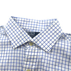 Polo by Ralph Lauren 90s REGENT Dress Shirt L White Blue Check Classic Fit