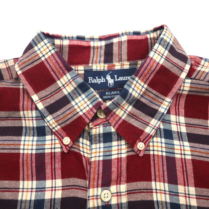 Ralph Lauren 90s Button-Down Flannel Shirt, Size XL, Red, Blaire Check, Small Pony Embroidery