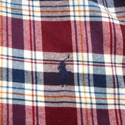 Ralph Lauren 90s Button-Down Flannel Shirt, Size XL, Red, Blaire Check, Small Pony Embroidery
