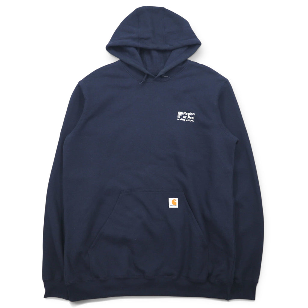 carhartt pullover hoodie L navy cotton fleece lining MIDWEIGHT PO HOODIE K121-472