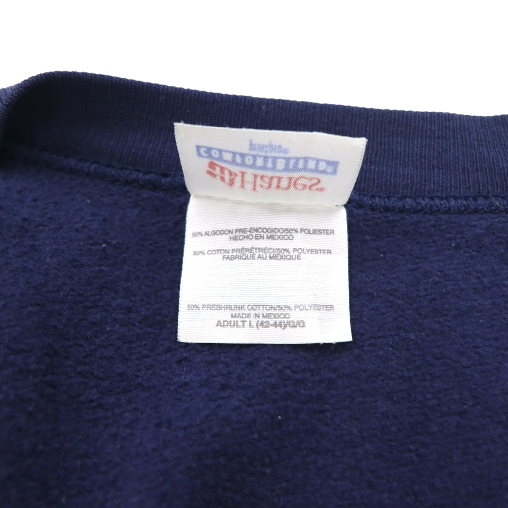 Hanes Remake Sweat Cardigan L Navy Cotton DAVIS BLUE DEVILS Made in Mexico