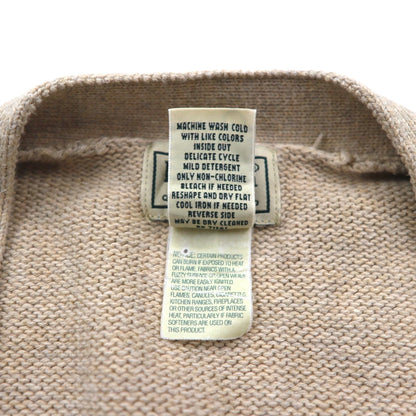 LLBean 90s Knit Cardigan, Size 2XL, Beige Cotton, V-Neck, KU39