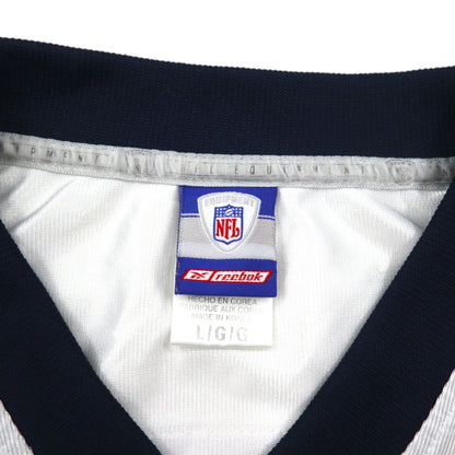 reebok ゲームシャツ L ホワイト ポリエステル メッシュ ナンバリング NFL TEXANS