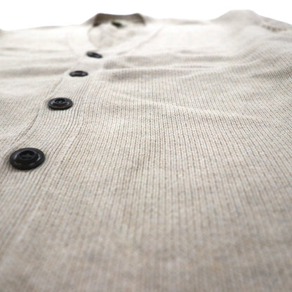 LLBean 90s Knit Cardigan, Size 2XL, Beige Cotton, V-Neck, KU39