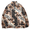 日本然リトテ-古着オンライン-90年代 ERIN LONDON シルク ジップアップジャケット L ベージュ 総柄 レオパード-90's ERIN LONDON Silk Zip Up Jacket L Beige Patterned Leopard
