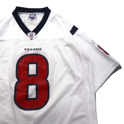 reebok ゲームシャツ L ホワイト ポリエステル メッシュ ナンバリング NFL TEXANS