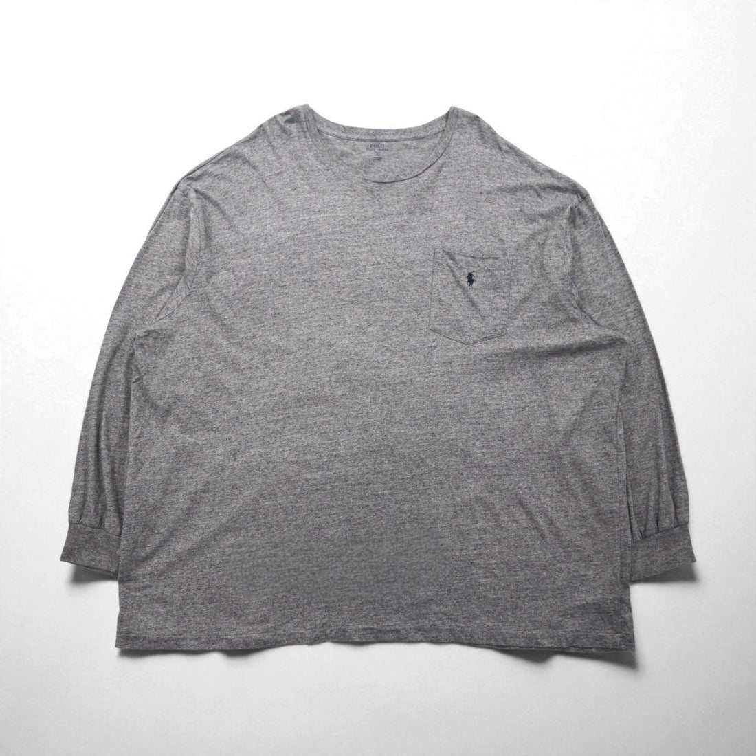 Polo Ralph Lauren ビッグサイズ 長袖Tシャツ ロンT 4XL グレー 胸ポケット スモールポニー刺繡