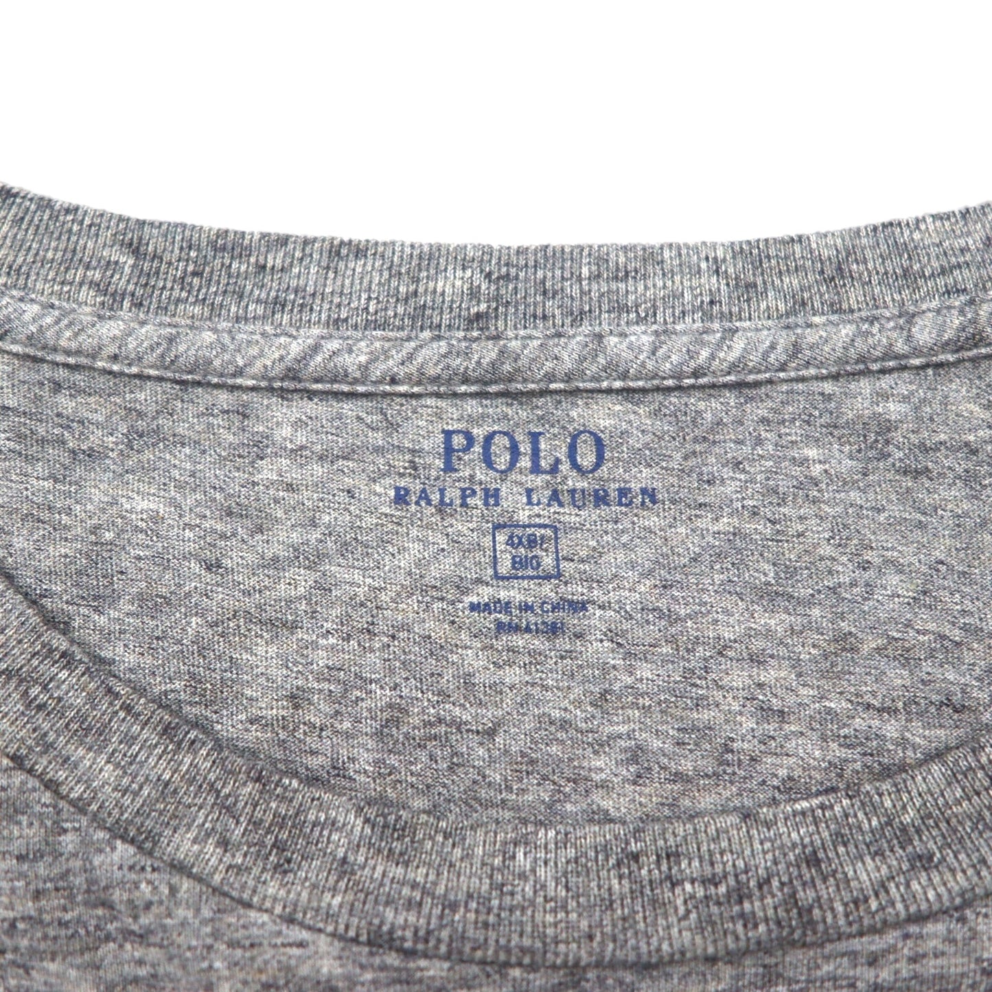 Polo Ralph Lauren Oversized Long Sleeve T-Shirt, Gray, Size 4XL, Chest Pocket, Small Pony Embroidery