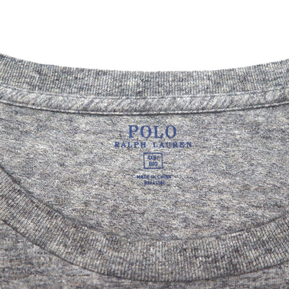 Polo Ralph Lauren Oversized Long Sleeve T-Shirt, Gray, Size 4XL, Chest Pocket, Small Pony Embroidery