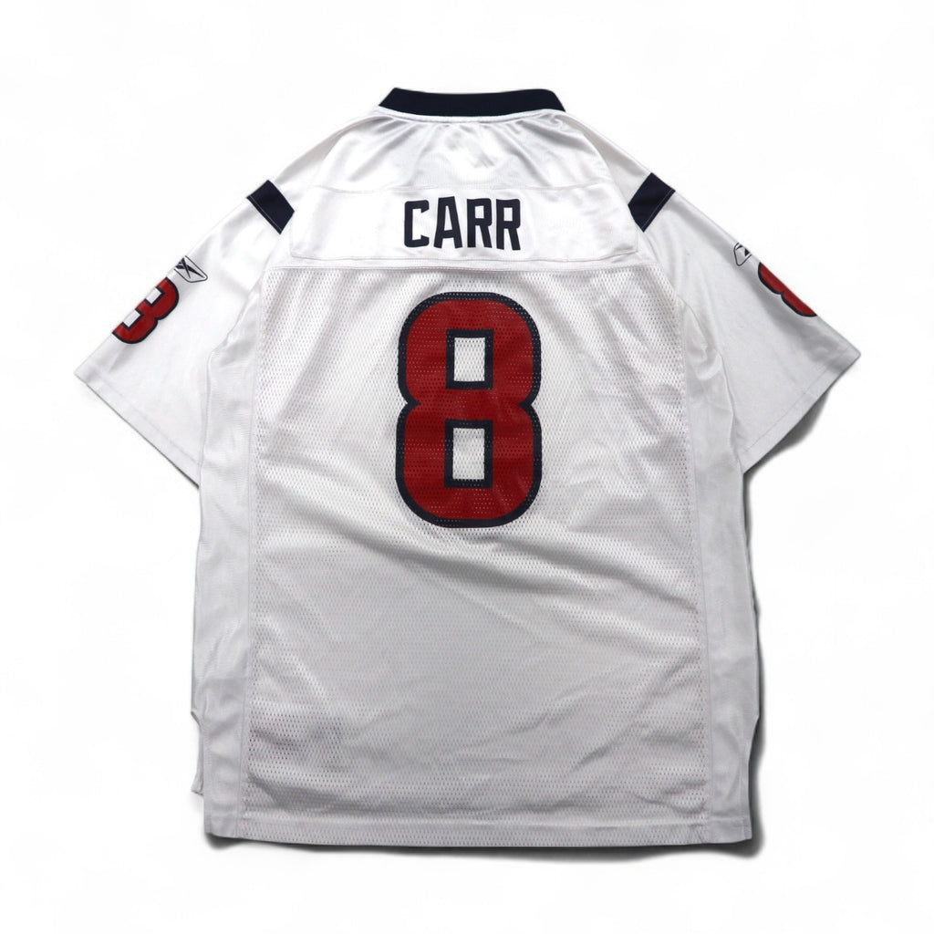 reebok ゲームシャツ L ホワイト ポリエステル メッシュ ナンバリング NFL TEXANS
