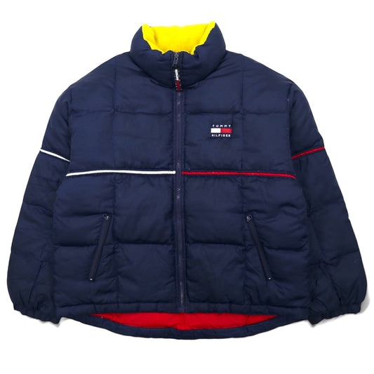 TOMMY HILFIGER 90年代 ダウンジャケット L ネイビー ナイロン フラッグロゴ