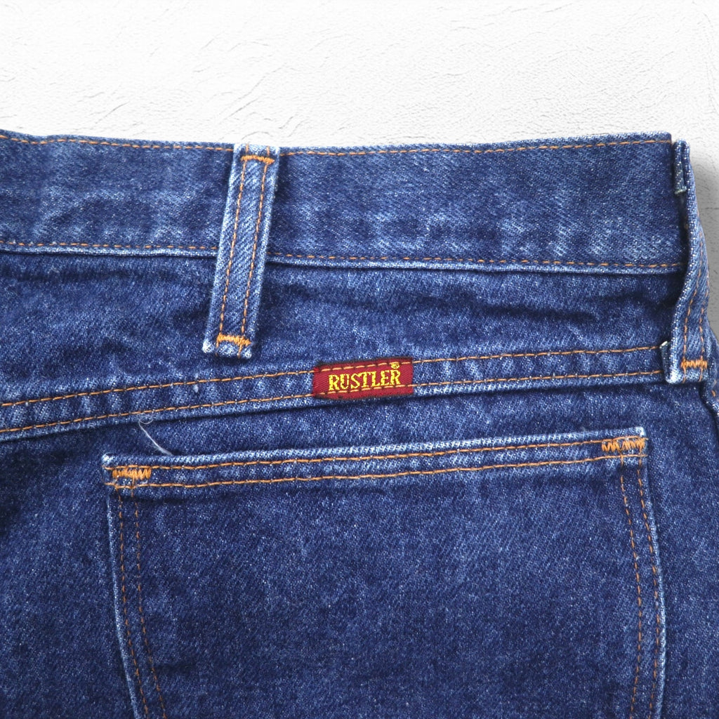 RUSTLER (Wrangler) 90s USA Made Denim Pants L Indigo Blue 87620NV
