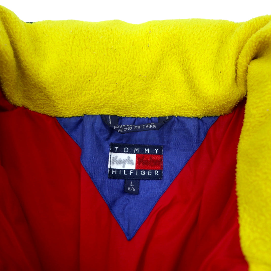 TOMMY HILFIGER 90s Down Jacket L Navy Nylon Flag Logo