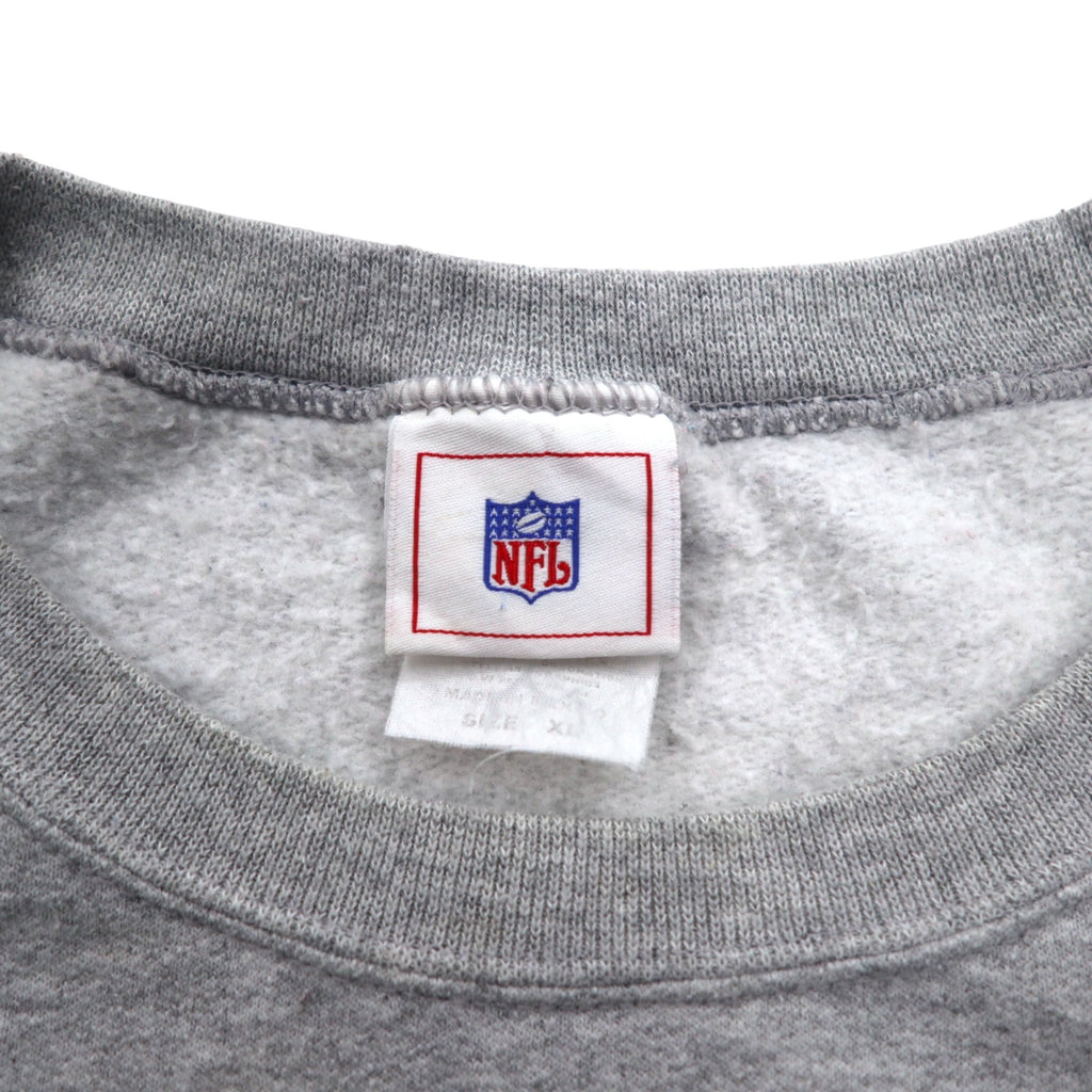 NFL 90s Crew Neck Sweatshirt XL Grey Print PITTSBURGH STEELERS Made in Mexico