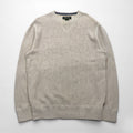 Eddie Bauer クルーネック 前V ニット セーター M ベージュ コットン 3823