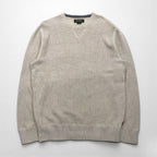 Eddie Bauer クルーネック 前V ニット セーター M ベージュ コットン 3823