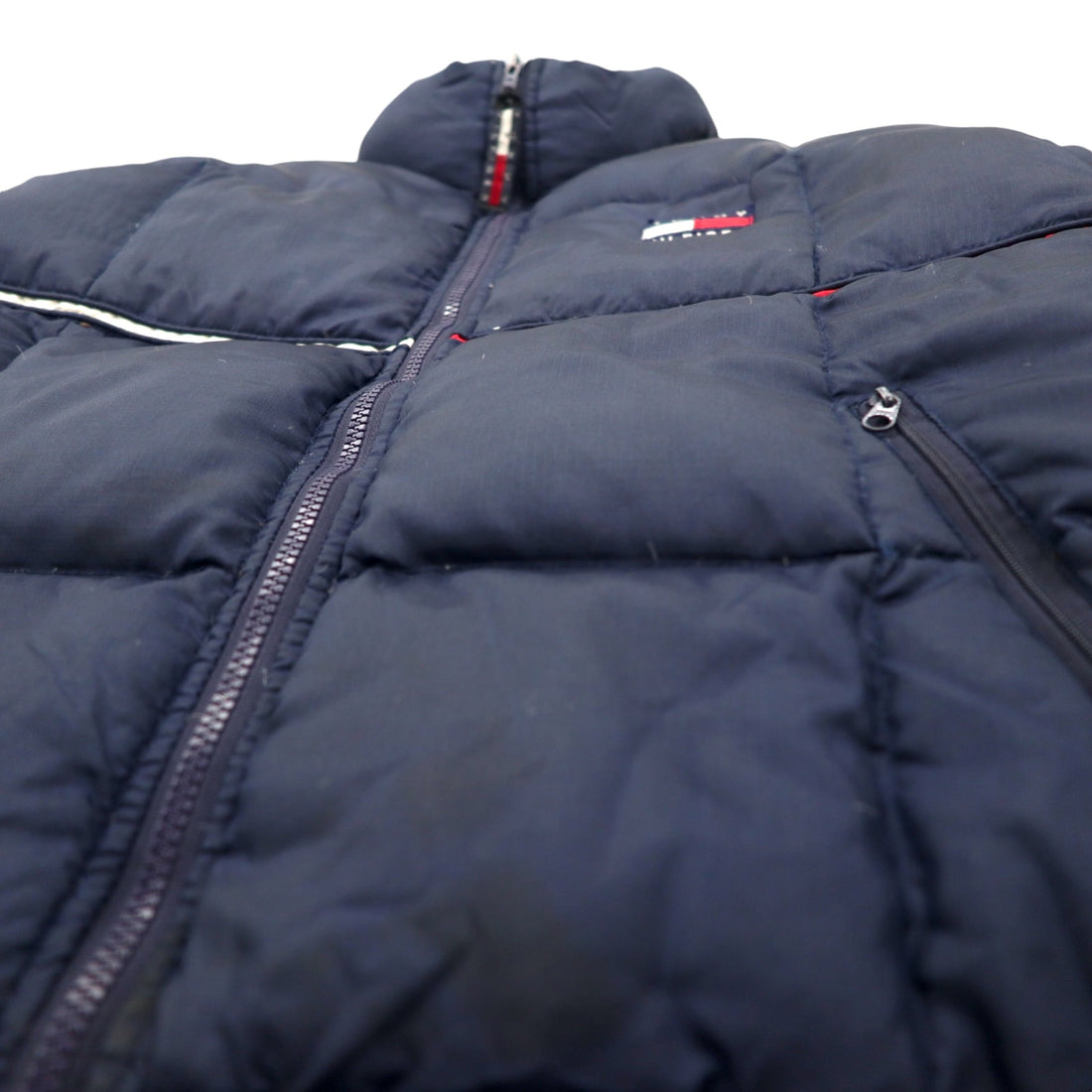 TOMMY HILFIGER 90s Down Jacket L Navy Nylon Flag Logo