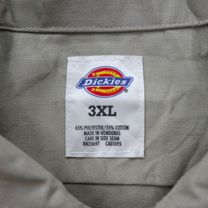 Dickies 半袖 チノ ワークシャツ 3XL ベージュ 胸ポケット ビッグサイズ ホンジュラス製