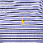 Polo by Ralph Lauren 90s Striped Polo Shirt, XL, Blue Cotton, Pique, Small Pony Embroidery